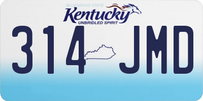 KY license plate 314JMD