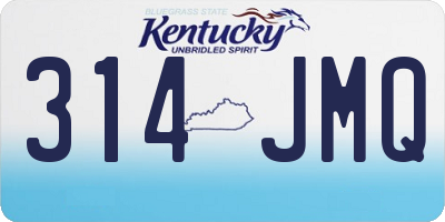 KY license plate 314JMQ