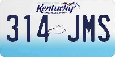 KY license plate 314JMS