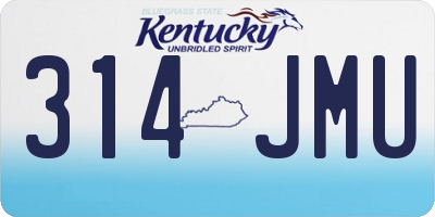 KY license plate 314JMU