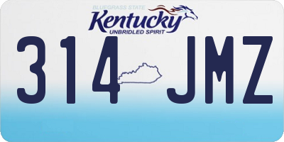 KY license plate 314JMZ