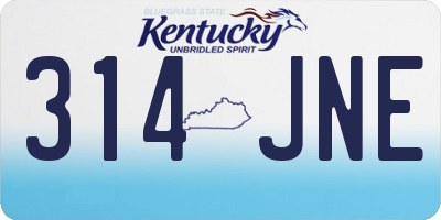 KY license plate 314JNE