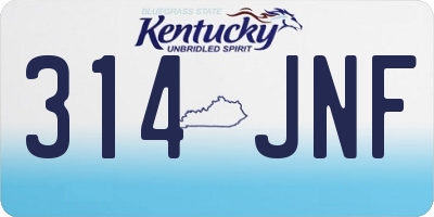 KY license plate 314JNF