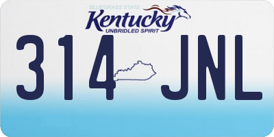 KY license plate 314JNL