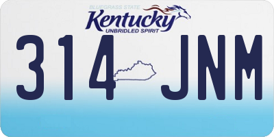 KY license plate 314JNM