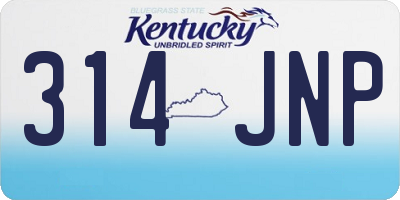 KY license plate 314JNP