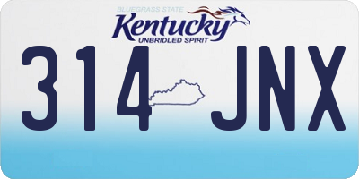KY license plate 314JNX