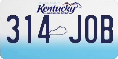 KY license plate 314JOB