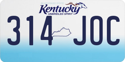 KY license plate 314JOC
