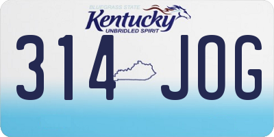 KY license plate 314JOG