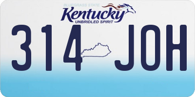 KY license plate 314JOH