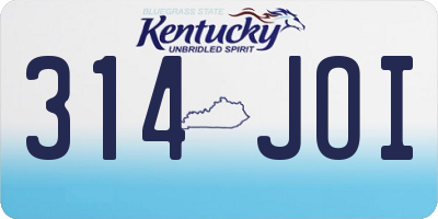 KY license plate 314JOI