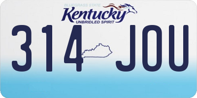KY license plate 314JOU