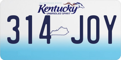 KY license plate 314JOY