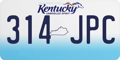 KY license plate 314JPC