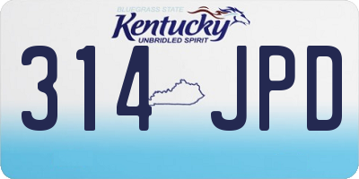 KY license plate 314JPD