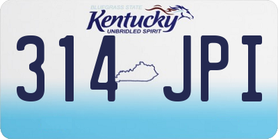 KY license plate 314JPI