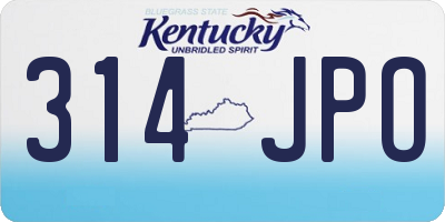 KY license plate 314JPO