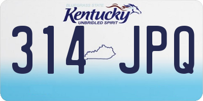 KY license plate 314JPQ