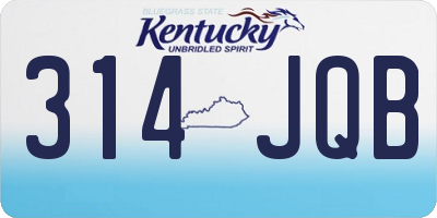 KY license plate 314JQB