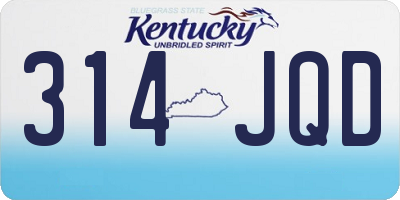 KY license plate 314JQD