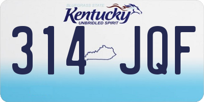 KY license plate 314JQF