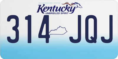 KY license plate 314JQJ