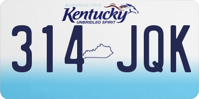 KY license plate 314JQK