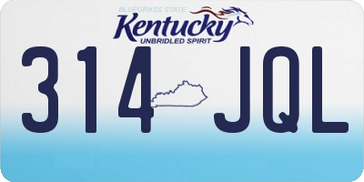 KY license plate 314JQL