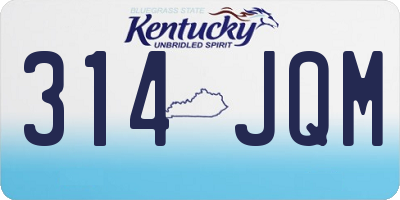 KY license plate 314JQM