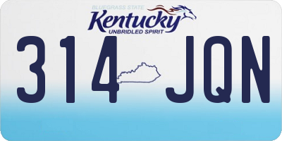 KY license plate 314JQN