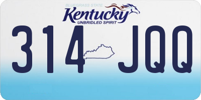 KY license plate 314JQQ