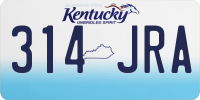 KY license plate 314JRA