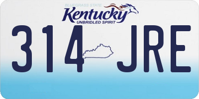 KY license plate 314JRE