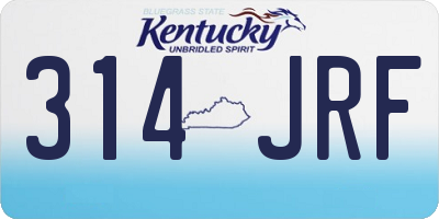KY license plate 314JRF