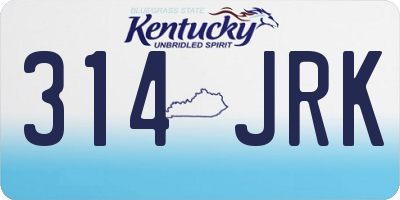 KY license plate 314JRK