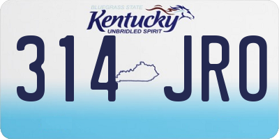 KY license plate 314JRO