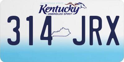 KY license plate 314JRX