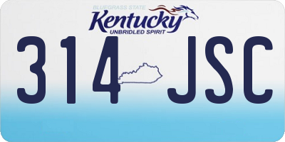 KY license plate 314JSC