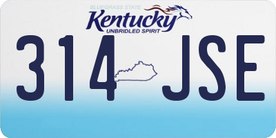 KY license plate 314JSE