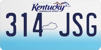 KY license plate 314JSG