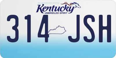 KY license plate 314JSH