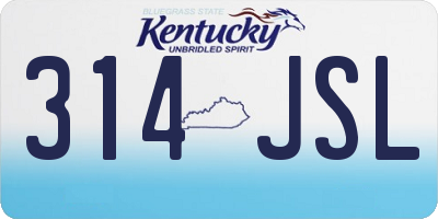 KY license plate 314JSL