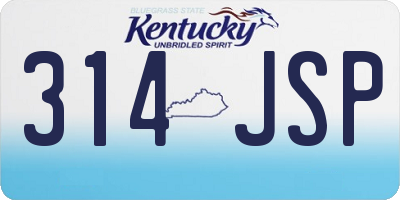 KY license plate 314JSP