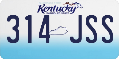 KY license plate 314JSS