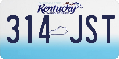 KY license plate 314JST