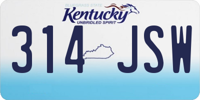 KY license plate 314JSW