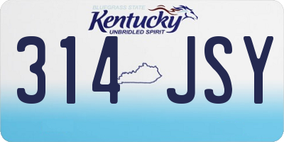 KY license plate 314JSY