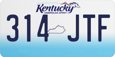 KY license plate 314JTF