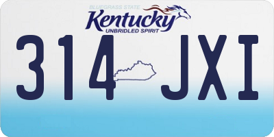 KY license plate 314JXI